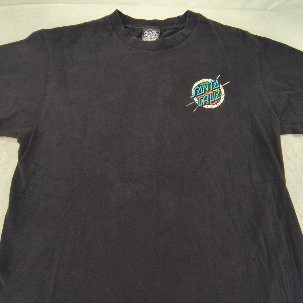 Santa Cruz Sushi Casual Crew Neck Short Sleeve Graphic Shirt Mens Size M Black